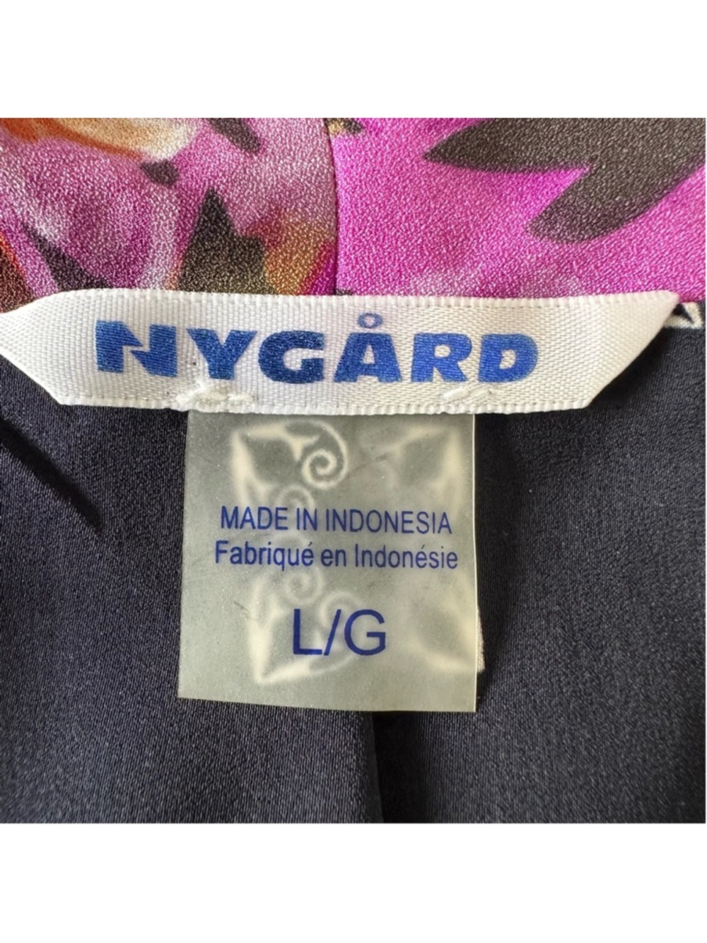 Peter Nygard Floral Kimono Duster Cardigan Jacket Size Large Pink Blue Lined - Picture 5 of 13